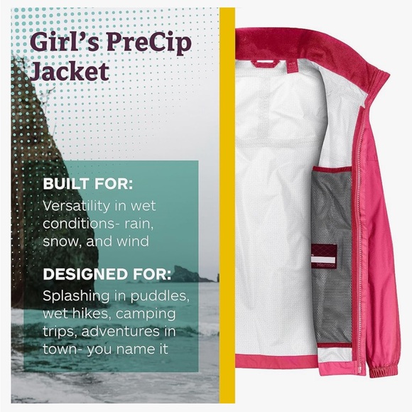 Marmot girls pink rain jacket size Medium - Picture 3 of 10